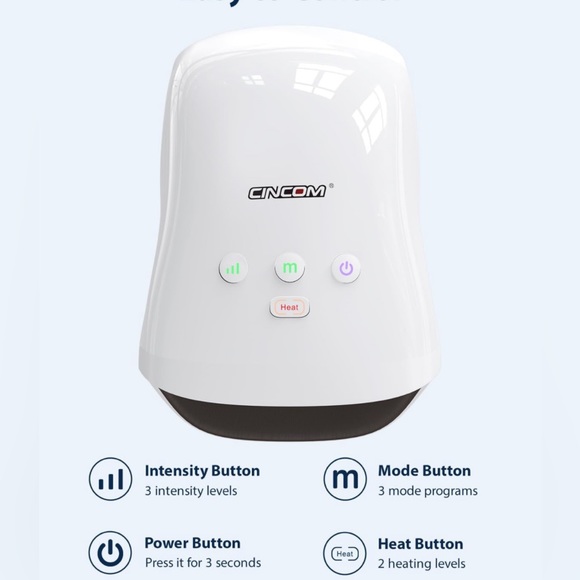 CINCOM Hand Massager Cordless Hand Massager w/Heat and Compression/White NIB - Picture 3 of 10